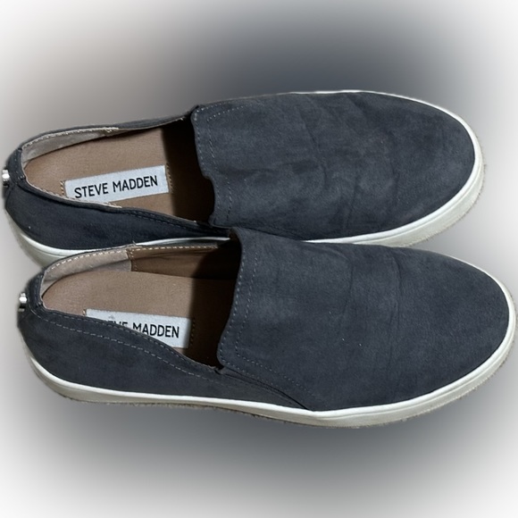 Steve Madden Slate Grey Platform Slip-On Sneakers-Size 7.5 - Picture 2 of 6
